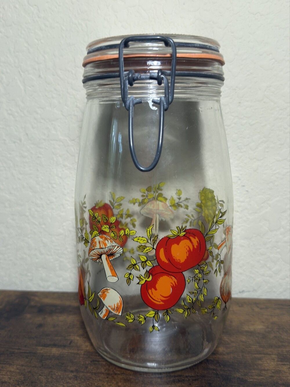Reduced* Vintage ARC Spice of Life 1.5 L Glass Canister Made in France Mushroom